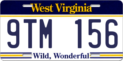 WV license plate 9TM156
