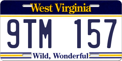 WV license plate 9TM157