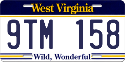 WV license plate 9TM158
