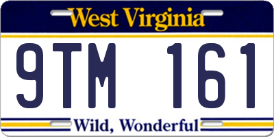 WV license plate 9TM161