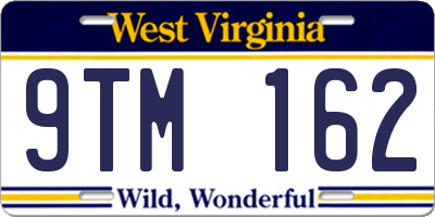 WV license plate 9TM162