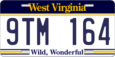 WV license plate 9TM164