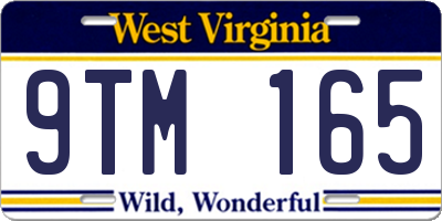 WV license plate 9TM165