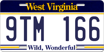 WV license plate 9TM166