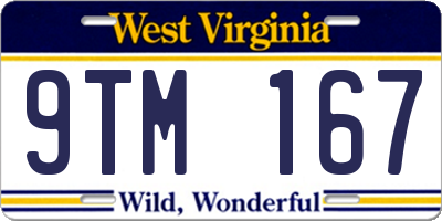 WV license plate 9TM167