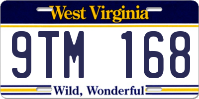 WV license plate 9TM168