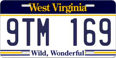 WV license plate 9TM169