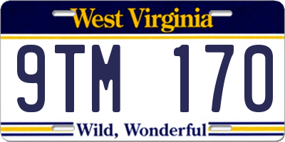 WV license plate 9TM170