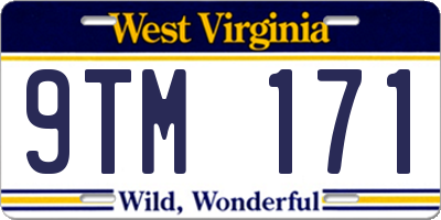 WV license plate 9TM171