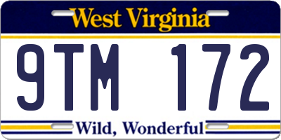 WV license plate 9TM172