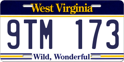 WV license plate 9TM173