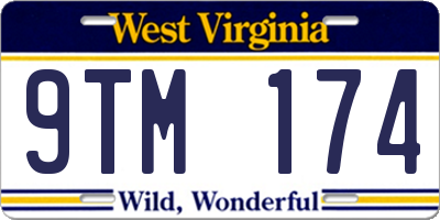 WV license plate 9TM174