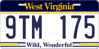 WV license plate 9TM175