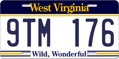 WV license plate 9TM176