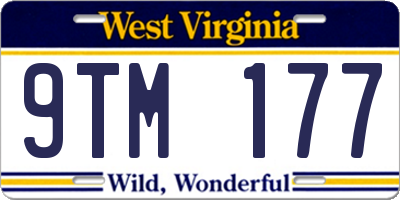 WV license plate 9TM177