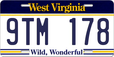 WV license plate 9TM178