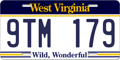 WV license plate 9TM179