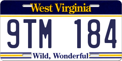 WV license plate 9TM184