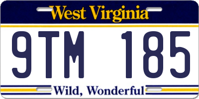 WV license plate 9TM185