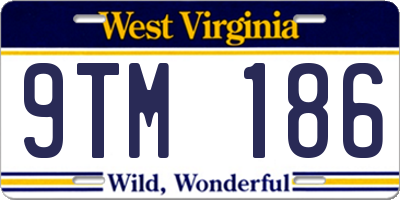 WV license plate 9TM186