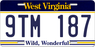 WV license plate 9TM187