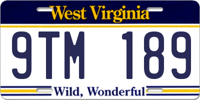 WV license plate 9TM189