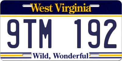 WV license plate 9TM192