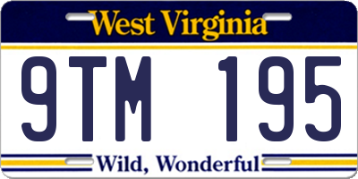 WV license plate 9TM195