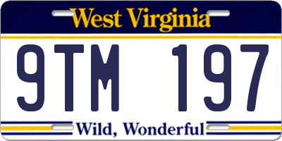 WV license plate 9TM197