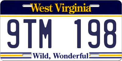 WV license plate 9TM198