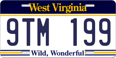 WV license plate 9TM199