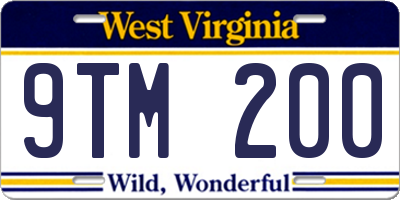 WV license plate 9TM200