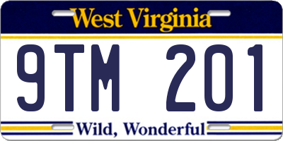 WV license plate 9TM201