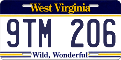 WV license plate 9TM206