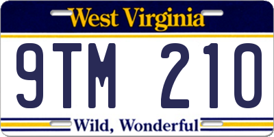 WV license plate 9TM210