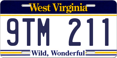 WV license plate 9TM211