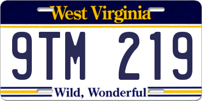 WV license plate 9TM219