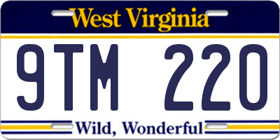WV license plate 9TM220