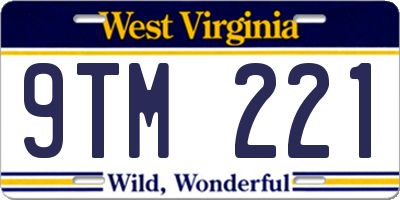 WV license plate 9TM221
