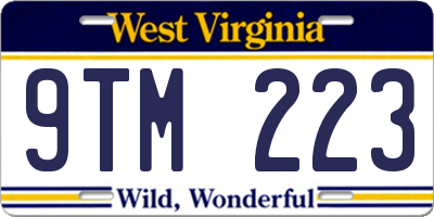 WV license plate 9TM223