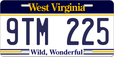 WV license plate 9TM225