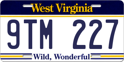 WV license plate 9TM227