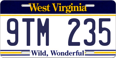 WV license plate 9TM235