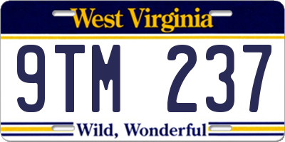 WV license plate 9TM237