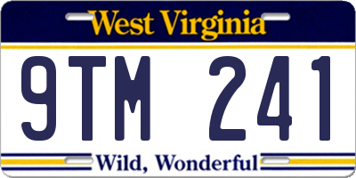 WV license plate 9TM241