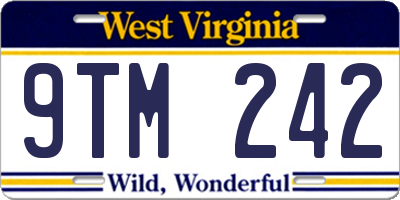 WV license plate 9TM242
