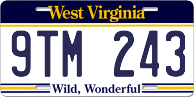 WV license plate 9TM243