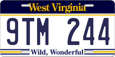 WV license plate 9TM244