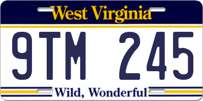 WV license plate 9TM245