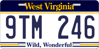 WV license plate 9TM246